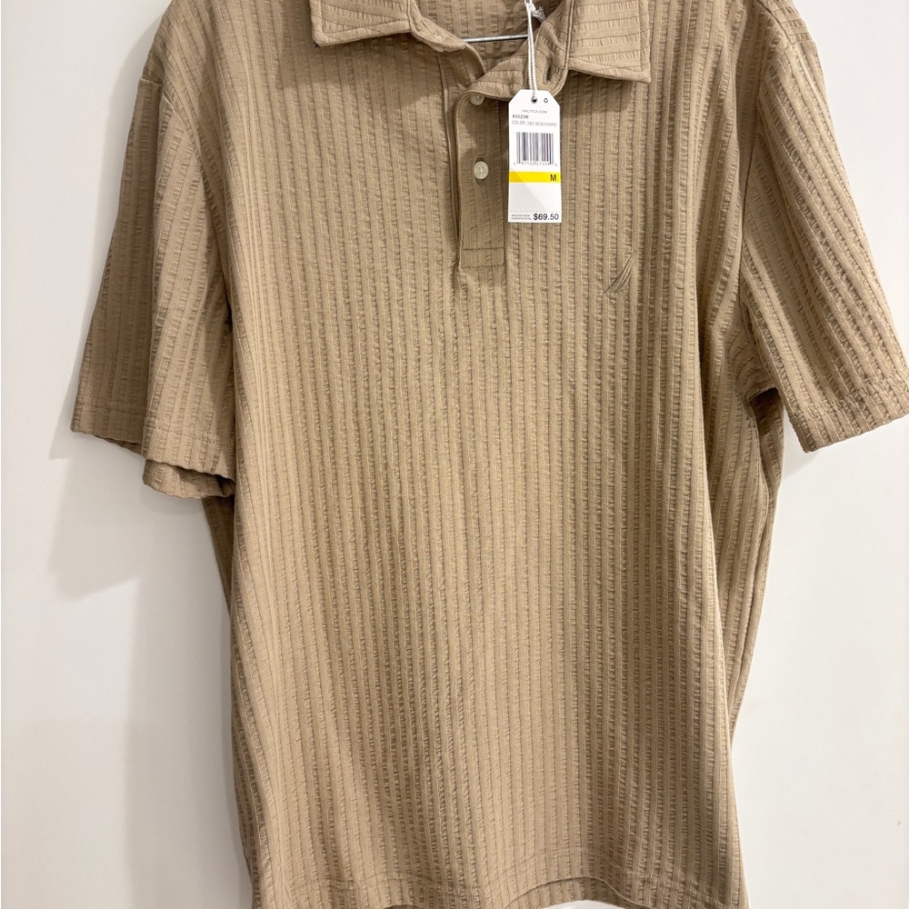 NWT Nautica Men's Tan Polo Shirt Size M
